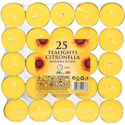 Price's Candles Citronella Tealights Pack Of 25 (Citronella Range)