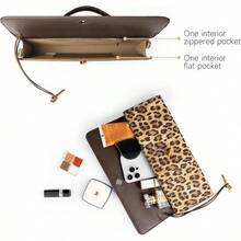 Women's Woven Wallet Evening Clutch Woven Leather And Suede Handbag Crossbody Bag Suede Wallet Formal Evening Bag - Báo Nâu - Xem 5