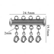 1pc Stainless Steel Multi-Layer Bracelet, Sliding Lock Bracelet Necklace Connector With Open Ring, Spring Ring Clasp And Tube Clasp, For Necklace Jewelry Making - 1/pack - View 17