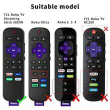 4Pack For 3600R  Roku TV Stick Remote Case CoverTOLUOHU For  Roku Remote Control Cover Roku Express Skin Sleeve Silicone Shockproof With Lanyardfor RCAL7R 3921 3800 3810Roku Remote Cover - 4件裝(輝藍+輝綠+深藍+紅色) - 查看 4