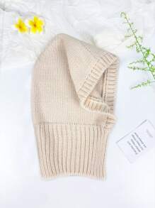 1pc Unisex Wool Blend Balaclava Hat, Warm Knitted Neck Warmer Face Mask, Outdoor Cold Weather Hooded Scarf - Multicolor - View 21