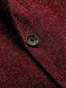 Áo khoác vest nam cổ nhọn, cài một hàng khuy, thường ngày - Đỏ - Xem 9