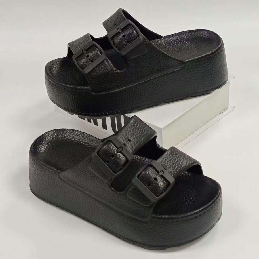 女士厚底户外沙滩人字凉鞋，简约时尚防滑耐磨休闲拖鞋，夏季