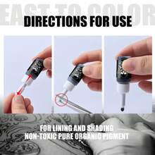 DQFART 无绳旋转纹身枪套装，适合初学者和纹身师，6种行程长度，包含10根纹身针、7种颜色的墨水，以及全套纹身用品。 - 黑色 - 查看 9