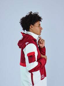 ANORAK URBAN CHAMELEON WINDCUT JACKET HOOD Autumn Spring Oversized Knot Zipper Men's - 紅色的 - 查看 4