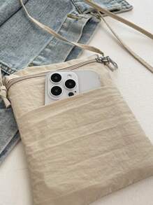 YOONI Solid Color Minimalist Crossbody Phone Wallet Korean Artistic Small Shoulder Bag Versatile Portable Coin Purse Suitable For Daily Use And Lightening Carrying Load For Women Wallet Purse Wallet