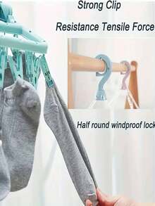 1pc Rotating 32-Clip Plastic Drying Rack, Multifunctional Clothes Hanger, Space-Saving Folding Hanger For Socks, Underwear And Small Garments, Suitable For Bedroom, Clothing Store, Birthday, Party, Thanksgiving, Friend, Christmas, New Year Gift