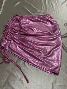 Fitted Metallic Skirt – Shine And Sophistication! - Baby Pink - View 3