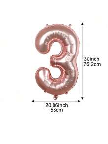 Mtrong Te 1 件 40 英寸和 30 英寸 0-9 玫瑰金数字铝箔氦气球生日派对装饰空气球 - 玫瑰金 - 查看 14