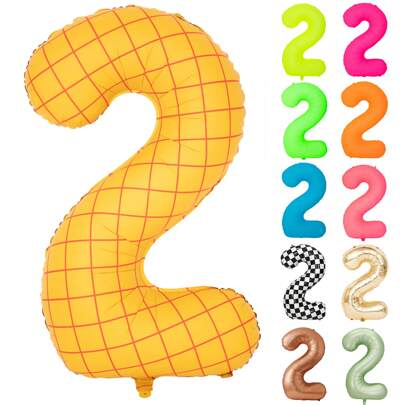 40 Inch Yellow Checkered Large Digital Balloons 0-9, Used For Birthday Parties, Self Inflating Helium Balloons, Birthday Decorations, Showers, Weddings, Anniversaries, Checkered Balloons, Party Decorations, Valentine's Day Decorations, Surprise Party Balloons, Aluminum Foil Balloons, Digital Balloons Carnival Christmas