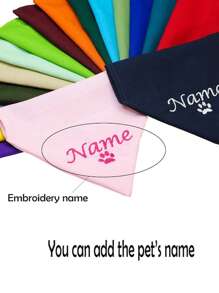Personalized Custom Pet Scarf , Personalized Embroidered Dog Bandana,Customized Pets Logo Print Solid Color Pet Triangle Scarf With Logo, Pet Neck Scarf,Bibs Triangle Scarfs Gift For Small Medium Large Dogs Cats Baby Puppy Pets Accessories Ornamental Stylish,Fashion,Colorful,Vintage,Cute,Contracted,Cuties Custom,Unique,Customized,Personalized Pet For Anniversaries,For Birthdays