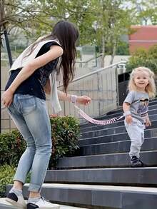 1件装婴儿防走失安全手环，弹簧绳牵引带|婴儿防走失带 - 彩色 - 查看 5