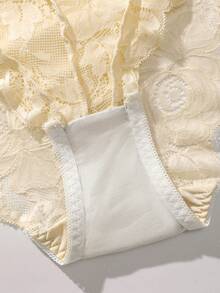 6件装大码女士性感蕾丝拼接纯色透气舒适内裤 - 彩色 - 查看 8