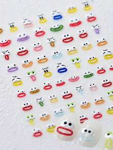 1 pieza Encanto de arte de uñas con expresión de labios vívida, gemas para uñas, accesorios para uñas, decoraciones para uñas, sellos de uñas dimensionales, suministros de arte de uñas Y2K, sellos de uñas 3D, pegatinas, sellos de uñas dimensionales - Multicolor - Ver 1