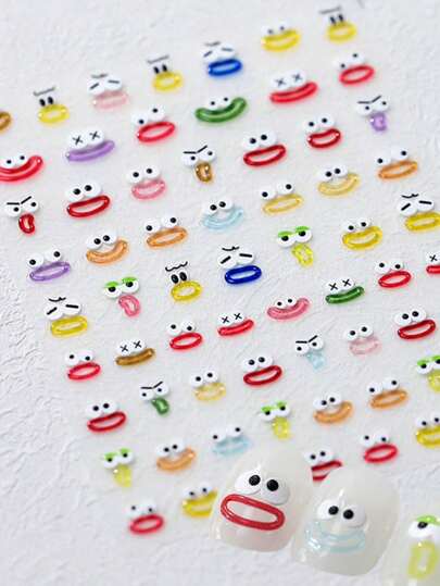 1 pieza Encanto de arte de uñas con expresión de labios vívida, gemas para uñas, accesorios para uñas, decoraciones para uñas, sellos de uñas dimensionales, suministros de arte de uñas Y2K, sellos de uñas 3D, pegatinas, sellos de uñas dimensionales