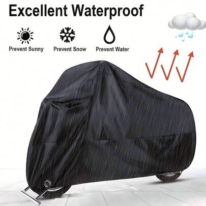 Cubierta impermeable para motocicleta, resistente al polvo y a los rayos UV para uso interior y exterior, fabricada con tela 190T resistente al desgaste. Cubierta a prueba de nieve y lluvia para motocicletas, scooters y vehículos todoterreno, con bolsa de almacenamiento, apta para todas las estaciones.