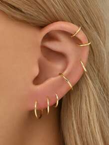 1件925纯银16g铰链式耳环 - 耳骨环、耳廓环、鼻环、鼻中隔环、无缝卡扣耳环、迷你耳环、耳屏环、耳骨环、耳廓穿孔环、银色无缝耳骨耳环，适合男女日常佩戴（6-12毫米），柔软纯银材质，请小心轻放。 - 18G Hinged Hoop - 查看 7