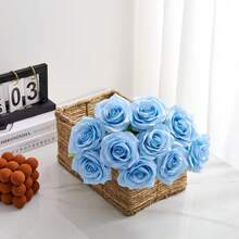 5pcs/10pcs Blue 20 Inch Valentine's Day Home Decoration Simulation High-End Roses,Bedroom Decoration Flowers Valentine's Day Bouquets, Desktop Decoration, Wedding Decoration Bride's Hand Bouquets, Wrist Flowers, Corsage Materials Home Restaurant Bedroom Vase Decoration Bouquets DIY Birthday Party Cake Materials Valentine's Day New Year Gift Materials Shooting Props, Vase Decoration, New Year Decoration, Outdoor Garden Decoration