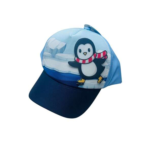 boné bebê premium do pinguim 3d