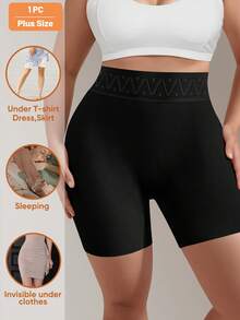 MIOTAN Bragas sin costuras de talle alto para mujer de talla grande, control de abdomen, levantamiento de glúteos, elásticas y transpirables - Negro - Ver 3