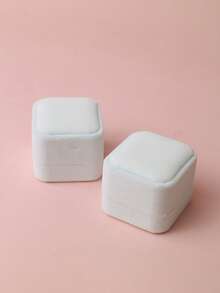 Caja para anillo, caja de joyería, caja de regalo para anillo de compromiso - Blanco - Ver 3