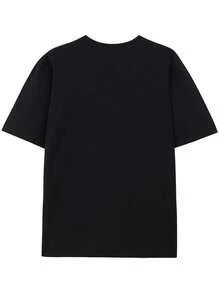 Music Universal Language Print T-Shirt Comfortable Breathable For Casual Wear - Black - View 2