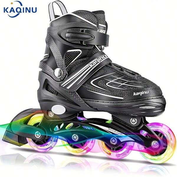 TAIMASI TAIMASI Adjustable Kids' Roller Skates With Light-Up Wheels - 4 Sizes (Ages 3-12) For Beginners | 3 Color Options - Perfect For: • Back-To-School Active Play • Halloween Costume Pairing • Christmas Gift For Active Kids • New Year's Fitness Resolutions