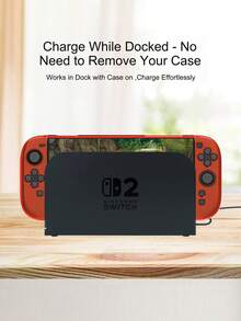 适用于Switch第二代主机的套装：1个主机保护壳 + 2个可拆卸握把套 + 1张钢化玻璃屏幕保护膜，防滑、防汗、防刮花 - 彩色 - 查看 3