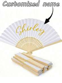 1pc Custom Text Folding Hand Fans,Personalized Hand Fans For Women Foldable,Customized Folding Fan,Customizable Decorative Hand Fans,Wooden Hand Fan,Birthday Gifts,Wedding Gifts,Anniversary,Bridesmaid Return Gifts,Photo Props,Decorate,Bedroom,Living Room,Friends,Family,Men,Women