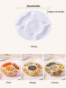 1pc Unstoppable Heart-Shaped Party Snack Service Tray, Appetizer Plate, Snack Bowl, Multi-Stage Snack Bowl Tray, Nut, Candy, Fruit Container, Reusable Plastic Snack Tray With 4 Compartments For Home And Restaurant - Multicolor - View 3