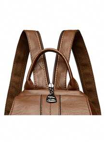 2026 Multifunctional Women Leather Backpacks Casual Backpack For Teenager Girls School Chest Bag Travel Bagpack Ladies Sac Back Pack - Brown - View 8