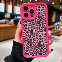 Funda protectora a prueba de golpes con estampado de leopardo, Leopardo magenta sexy, compatible con Apple 13/11/12/14PlusPlus/XR/16/16ProMax, cubierta protectora