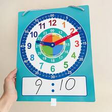 Gran reloj de demostración para pizarra en seco para enseñanza, reloj de aprendizaje para niños y niñas, educación Montessori, reloj de aprendizaje digital y analógico, reloj de enseñanza de la hora, decoración de pared para dormitorios de niños, reloj analógico para enseñar la hora a los niños, ayudas didácticas, suministros para aula y escuela en casa, aula, reloj para niños, juguetes educativos - Multicolor - Ver 12