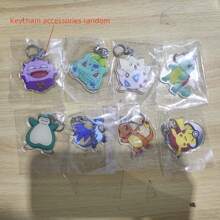 pokemon 5 Stück Pikachu Acryl Schlüsselanhänger, doppelseitiger Cartoon Pokémon Anhänger, DIY Accessoires, Taschenanhänger, Auto Schlüsselanhänger (Pokémon Muster Serie zufällig)
