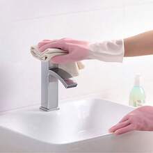 2 piezas de guirnaldas de limpieza de cocina de doble tono, guitarros resistentes al agua y antideslizantes, adecuados para lavar platos, ollas, ropa, frutas y verduras [S: ancho de palma de 6,5-8 cm, M: grosor de palmera de 8,1-9 cm]