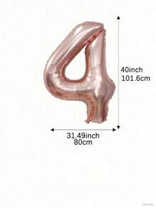 Mtrong Te 1 件 40 英寸和 30 英寸 0-9 玫瑰金数字铝箔氦气球生日派对装饰空气球 - 玫瑰金 - 查看 15