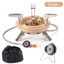 1 pièce, Multicolore, Réchaud à gaz de camping pour l'extérieur, Brûleur à gaz butane pliable et portable, Puissance élevée de 16 000 W, Réchaud à gaz pour pique-nique, Équipement de cuisine pour la randonnée et le tourisme, Fourneau de survie, Pêche, Fournitures de cuisine de camping, Avec accessoires
