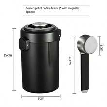304 Stainless Steel Sealed Canister With Spoon And Air Vent, For Coffee Bean Storage, Tea Leaves, Milk Powder - Multicolor - View 17