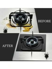适用于燃气灶顶部的炉头盖，燃气灶保护器与三星燃气灶兼容，可重复使用，不粘，可清洗，易于清洁的炉灶保护器（1 包）海鲜煮沸