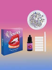 novani 200件/套 DIY牙齿宝石套装（含胶水），4色牙齿饰品宝石套装，水晶闪亮宝石，牙齿饰品入门套装，男女通用牙齿饰品