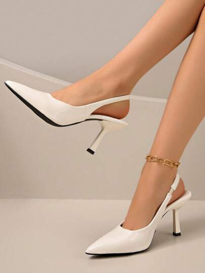 Nuevos tacones altos finos de 8.5cm de piel patentada para fiesta y graduación, modelo 2025, para juventud