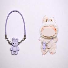 全新畅销娃娃屋迷你挂饰模型拉布布娃娃挂饰卡通兔子项链配件适用于拉布布 - 彩色 - 查看 6