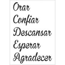 Stencil Frases Orar e Confiar - Tamanho 20x14 cm - Estêncil - Tamanho Único - Visão 3