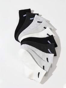 10pairs/Set Teenager Sporty Long Tube Socks Crew Socks - Multicolor - View 3