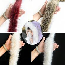 1 件 2 米仿浣熊毛饰边，适用于外套、汉服、鞋子、靴子、披风的服装配饰 - 彩色 - 查看 2