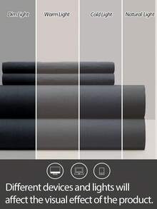 4 件/套 [100% 纯棉] 床单套件 易护理亚麻质感床上用品套件 床笠套件（1 件床单+1 件床笠+2 个枕套）床笠套件 特大号双人床尺寸 床单深口袋达 35 厘米，透气，更适合睡眠，简约风格，送给妈妈爸爸朋友的礼物 - 藏蓝色 - 查看 6