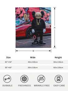 Kawss Kawaii Kaw Animation Theme Flannel Blanket - ,Print Blanket Living Room, Sofa And Travel - Gorgeous Mixed Color Gifts For Friends And Family, Double-Layer Blanket Comfortable Bedroom Decoration