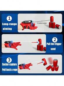 1个升级版蜘蛛网发射器，蜘蛛英雄玩具，可发射蛛网，吸附在墙上，趣味十足，逼真的蜘蛛网发射器，生日礼物，复活节礼物，节日玩具 - 彩色 - 查看 11