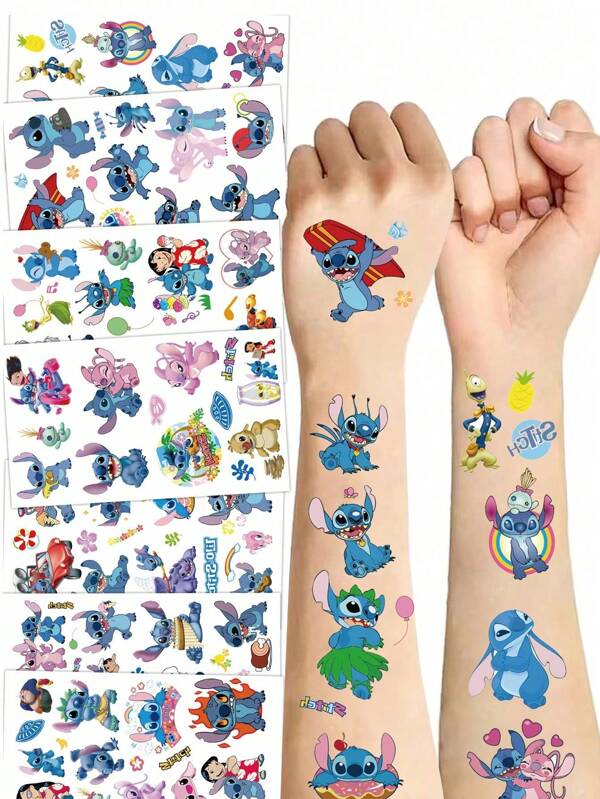 Disney 10Sheet/Pack Disneys Lilo & Stitchs Stitchs Waterproof Temporary Tattoo Stickers Kawaii Body Art Birthday Party Decoration For Cosplay & Daily Wear(Some Parts May Be Random)