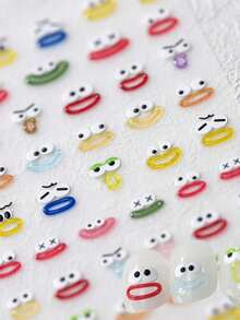 1 pieza Encanto de arte de uñas con expresión de labios vívida, gemas para uñas, accesorios para uñas, decoraciones para uñas, sellos de uñas dimensionales, suministros de arte de uñas Y2K, sellos de uñas 3D, pegatinas, sellos de uñas dimensionales - Multicolor - Ver 2